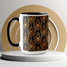 Caneca Skull Damask Halloween