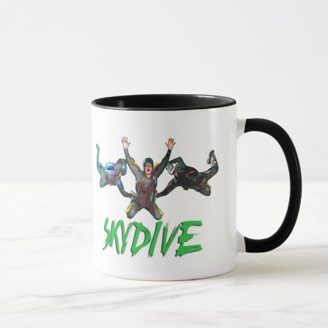 Caneca Skydive - texto verde (Direita)