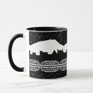 Caneca Skyline de Chatt preto e branco