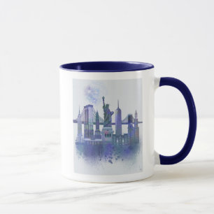 Caneca Skyline de Nova York - Azul-Cria