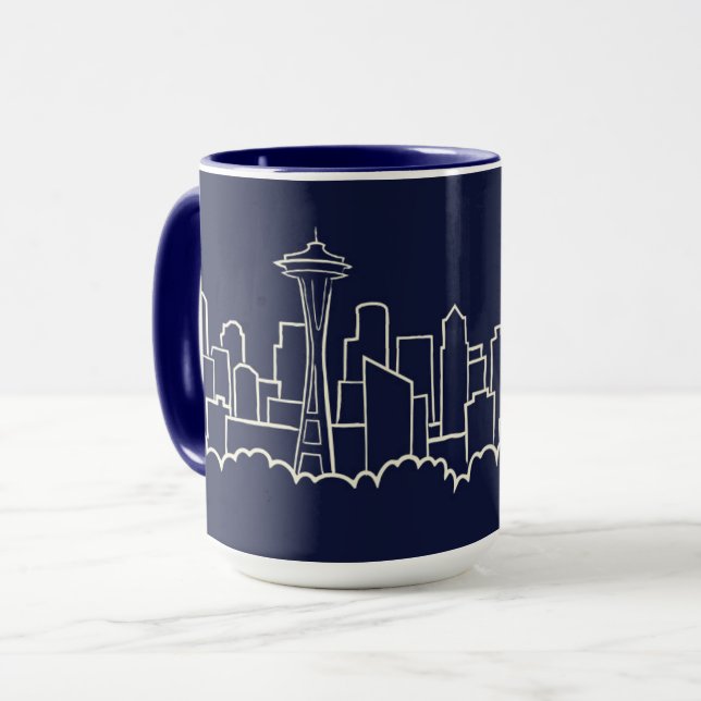Caneca Skyline de Seattle (Frente Esquerda)