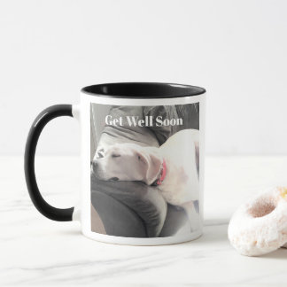 Caneca Sleeping Dog Photo Get Well Soon Green and Black  
