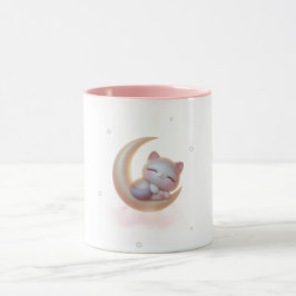 Caneca Sleeping Kitten Moon – Cute Cat Mug