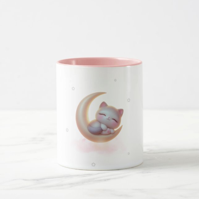 Caneca Sleeping Kitten Moon – Cute Cat Mug (Centro)