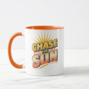 Caneca Slogan de Viagem Aventureira e Sol