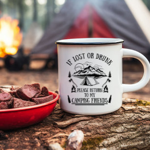 Caneca Slogan engraçado do camping bebendo diz: