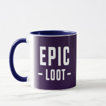 Slogan Epic Loot Gamer Purple White Teen Boy