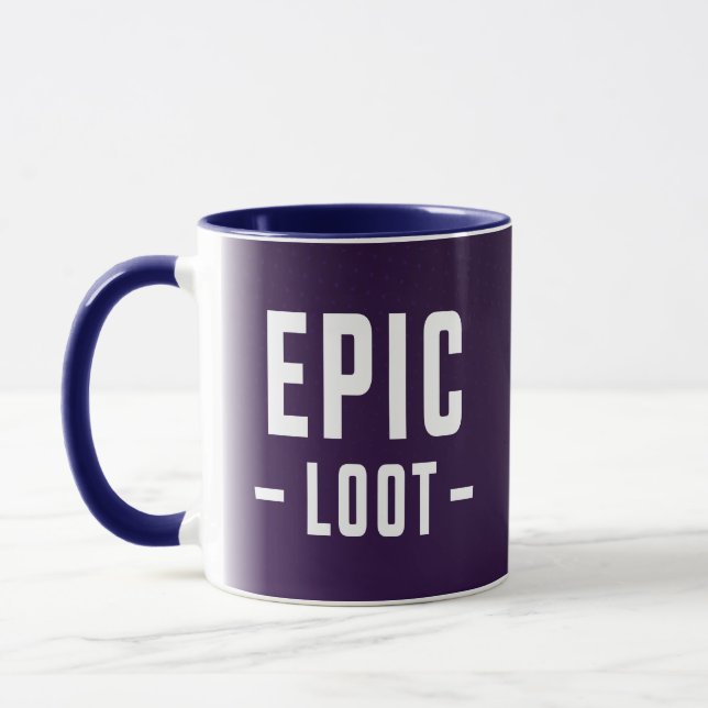 Caneca Slogan Epic Loot Gamer Purple White Teen Boy (Esquerda)