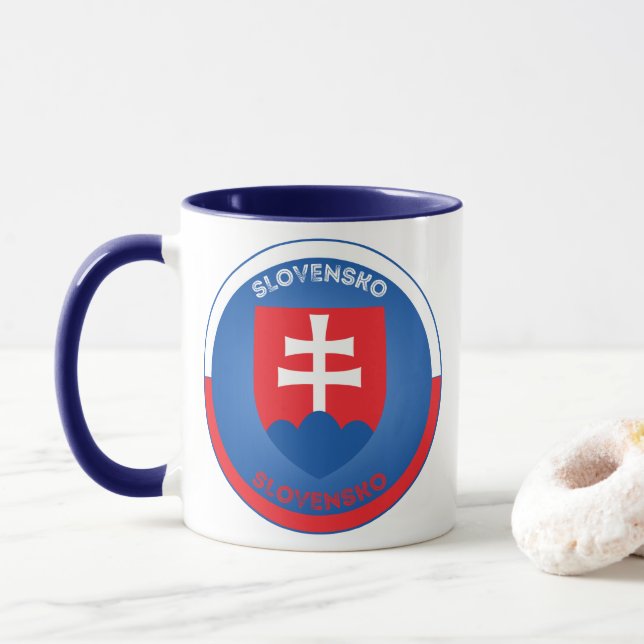 Caneca Slovakia Coat of Arms Circle Shape  (Com Donut)