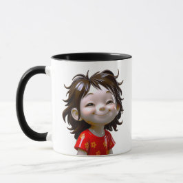 Caneca Smiling Girl Cartoon