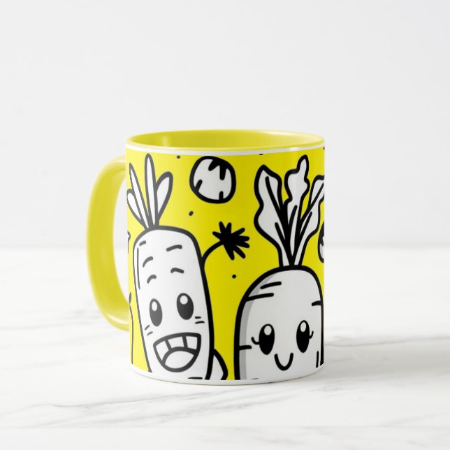 Caneca Smiling Veggies Coffee Mug (Frente Esquerda)