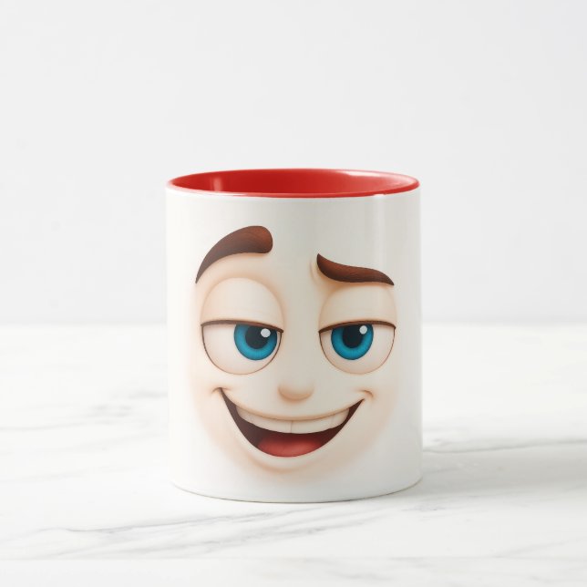 Caneca Smug blue eyed grin – cheeky big mood face (Centro)