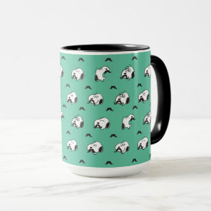 Caneca Snoopy Mustaches & Teal Patterno