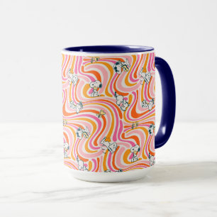 Caneca Snoopy & Woodstock Groovy Vibes Padrão Laranja