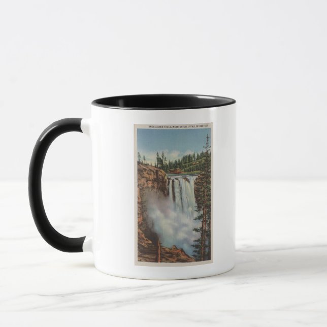 Caneca Snoqualmie Falls, WA - Visão de quedas no topo (Esquerda)