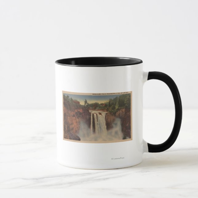 Caneca Snoqualmie Falls, WA - Vista de Falls & Lodge (Direita)