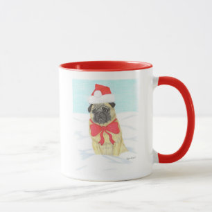 Caneca Snow Pug Ringer Mug
