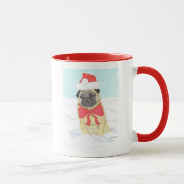 Caneca Snow Pug Ringer Mug (Direita)