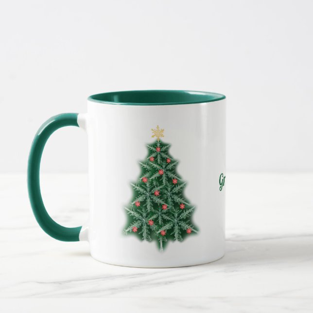 Caneca Snowflake Árvore de Natal - Mug Personalizado (Esquerda)