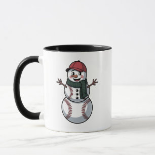 Caneca Snowman Baseball Papais noeis de Natal Baseball Ba