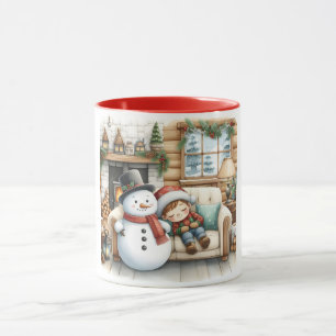 Caneca Snowman e Amigos Crianças Caça de Natal