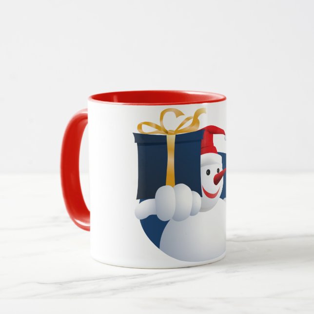 Caneca Snowman entrega o presente... (Frente Esquerda)