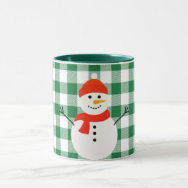 Caneca Snowman Na Xadrez