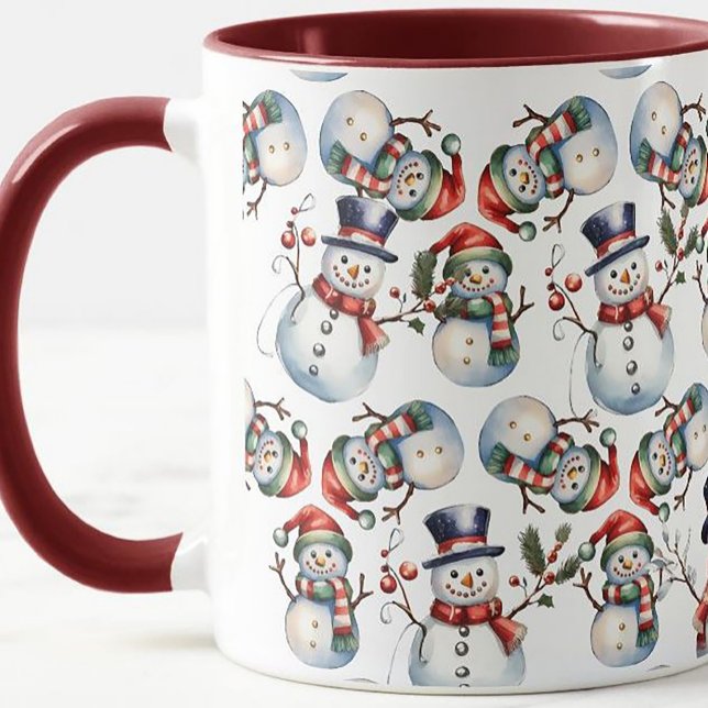 Caneca Snowmen de Natal (Criador carregado)
