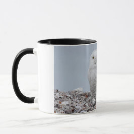 Caneca Snowy Owl nas conchas