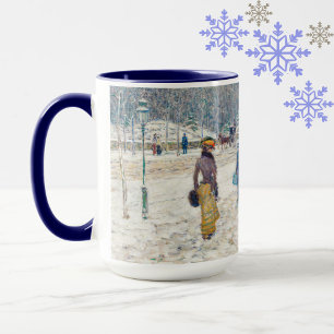 Caneca Snowy Winter Nova Iorque Cena Vintage Art