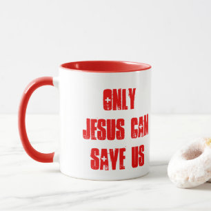 Caneca Só Jesus Pode Nos Salvar Mensagem Cristã
