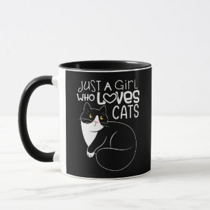 Caneca Só uma garota que ama gatos, gatinha louca, mãe