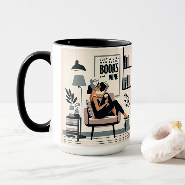 Caneca Só uma garota que ama livros e vinho (Com Donut)