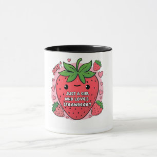 Caneca "Só uma garota que ama morangos"