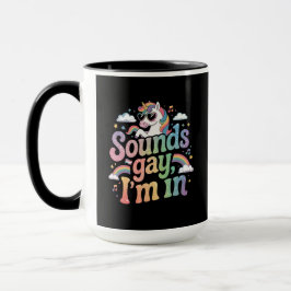 Caneca Soa gay, estou no unicórnio arco-íris do orgulho L