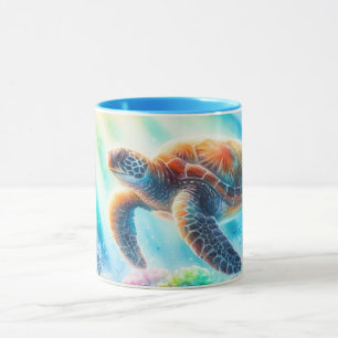 Caneca Sob a tartaruga marinha oceânica