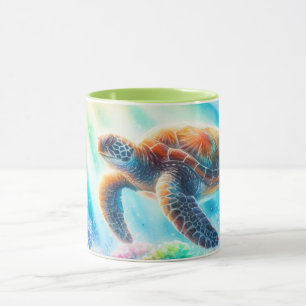 Caneca Sob a tartaruga marinha oceânica