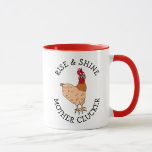 Caneca Sobe e brilha o humor engraçado do frango do Cluck
