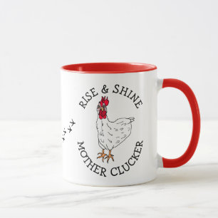 Caneca Sobe e brilha o humor engraçado do frango do Cluck