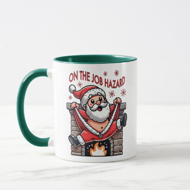Caneca Sobre Papais noeis de Risco de Fogo (Esquerda)