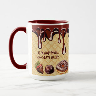 Caneca Sobremesa de amantes de chocolate em frascos engra