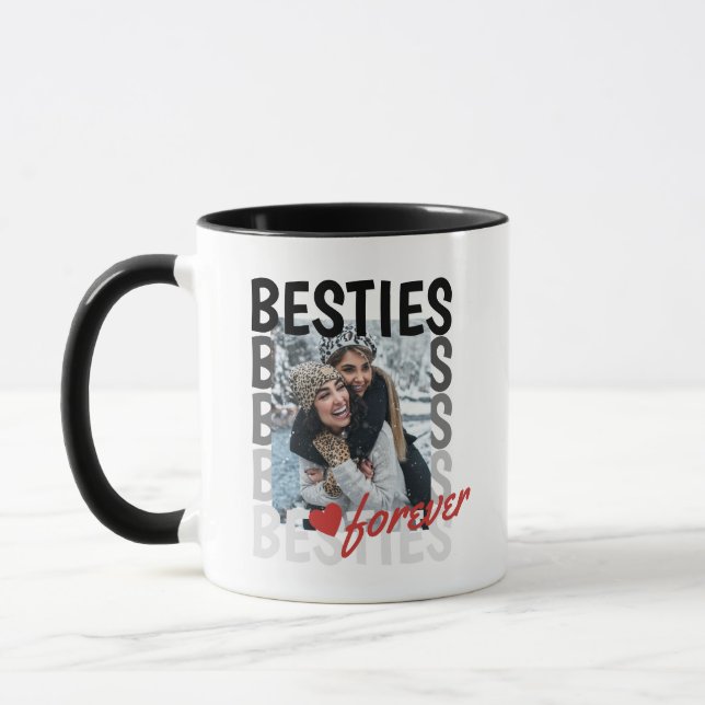 Caneca Sobreposição de Fotografia da Tipografia de Bestie (Esquerda)