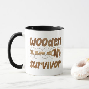 Caneca Sobrevivente Colher de Pau Divertido Expressão Ita