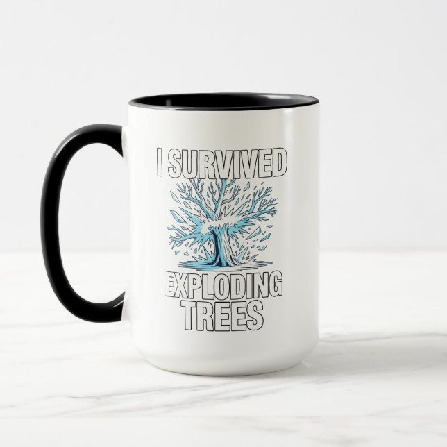 Caneca Sobrevivi a Árvores Explodindo Tempestade de Neve  (Esquerda)
