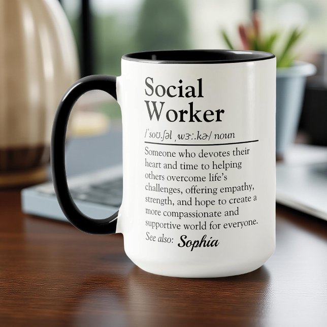 Caneca Social Worker Personalized Appreciation Gift (Criador carregado)