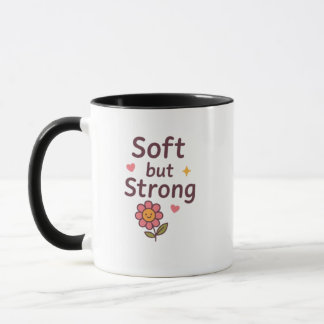 Caneca Soft but Strong – Cute Pastel Flower Mug