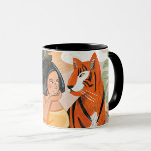 Caneca Sol da selva de mulheres e tigre