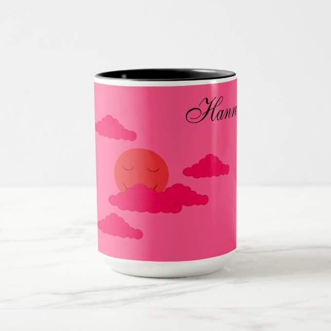 Caneca Sol Poente Laranja no Céu Vermelho: (Centro)