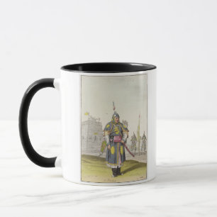 Caneca Soldado chinês no vestido de batalha completo,
