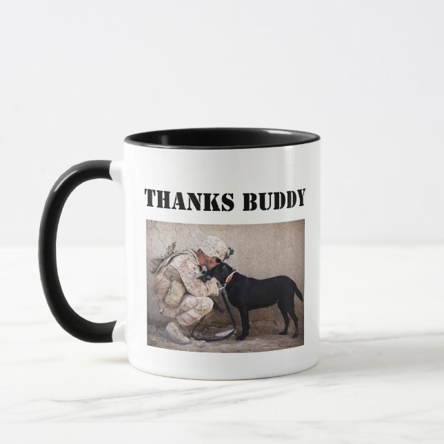 Caneca Soldado com Fardamento e seu Cão Militar (Esquerda)